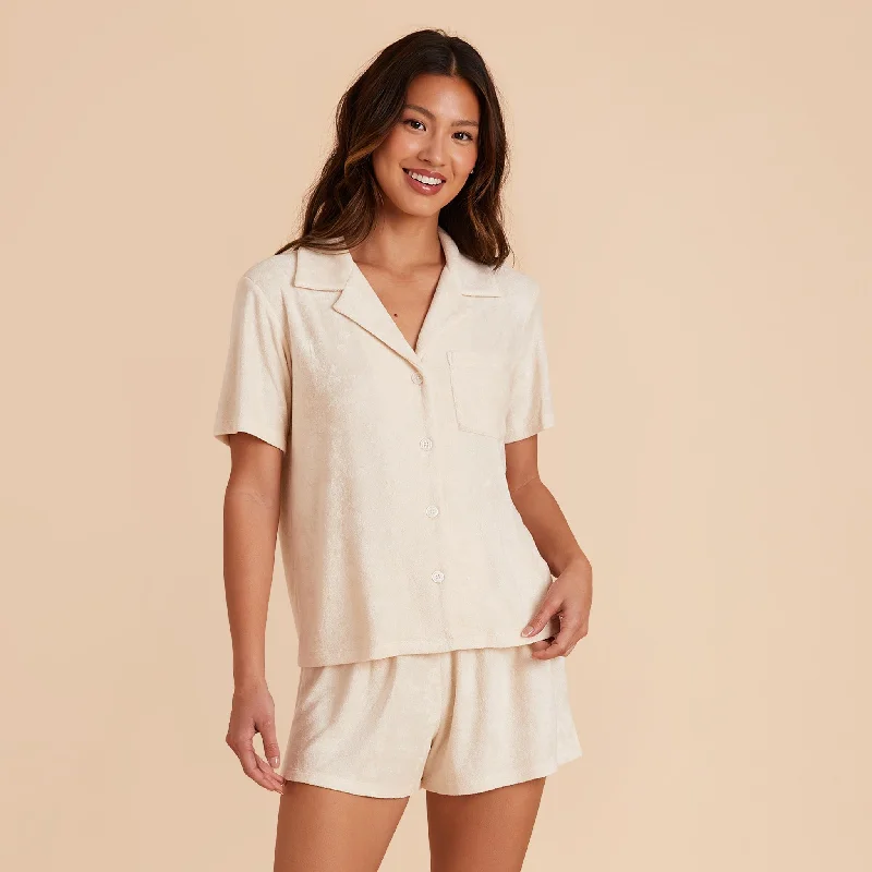 Eunice Short Sleeve Shirt and Shorts Set - Ivory