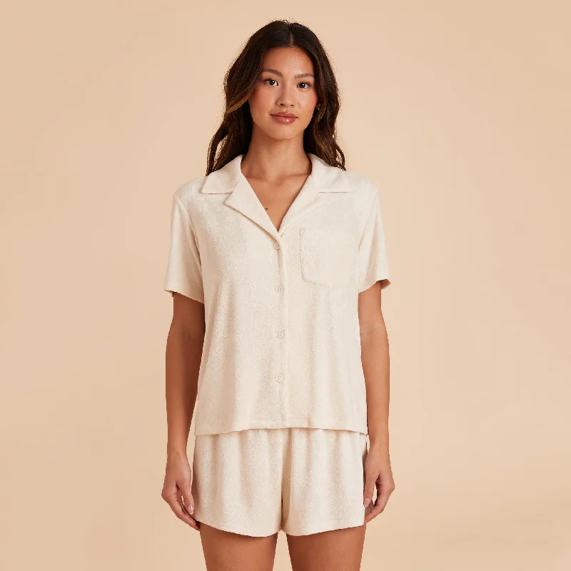 Eunice Short Sleeve Shirt and Shorts Set - Ivory