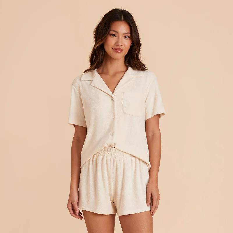 Eunice Short Sleeve Shirt and Shorts Set - Ivory