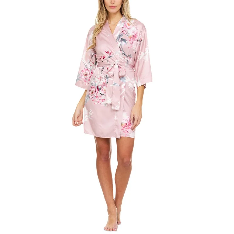 Flora Nikrooz Womens Pheobe Floral Kimono Sleeves Robe