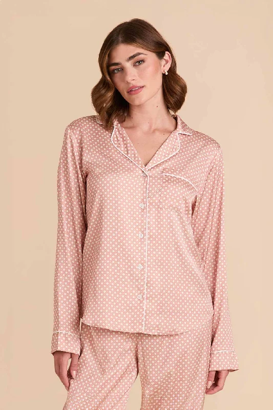 Jonny Print Pajama Set - Antique Rose Diamond