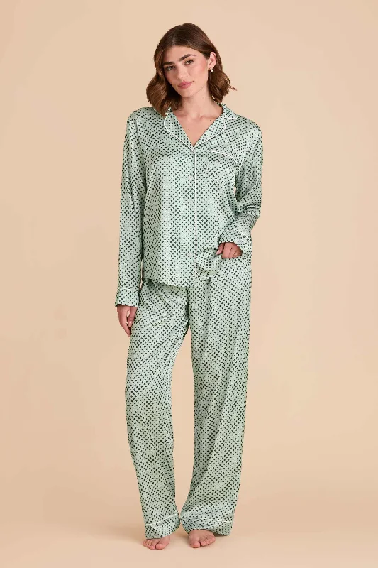 Jonny Print Pajama Set - Pistachio Diamond