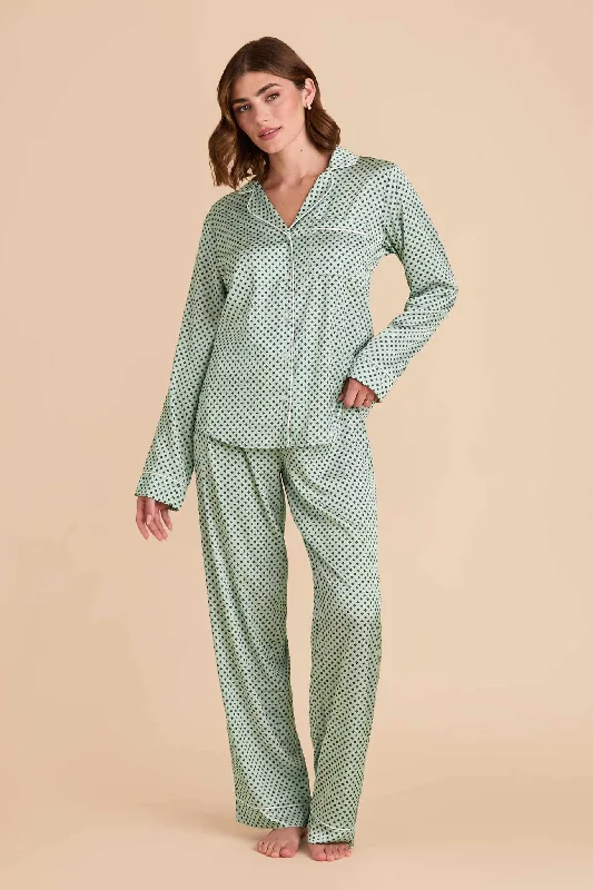 Jonny Print Pajama Set - Pistachio Diamond