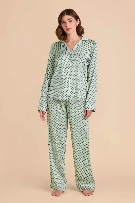 Jonny Print Pajama Set - Pistachio Diamond