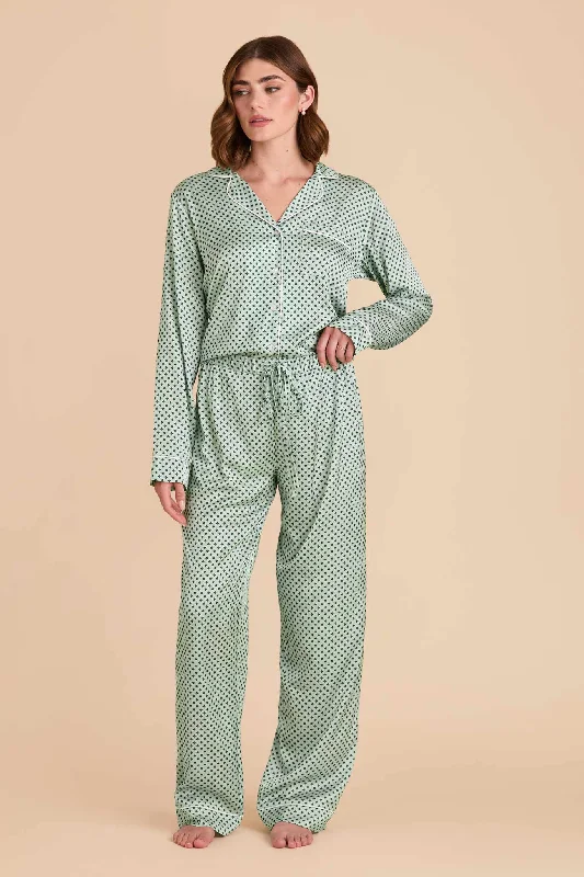 Jonny Print Pajama Set - Pistachio Diamond