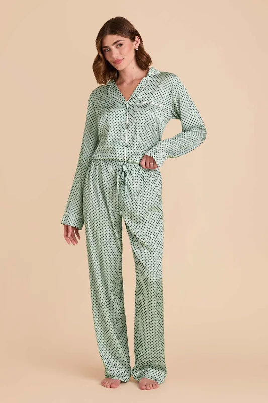 Jonny Print Pajama Set - Pistachio Diamond