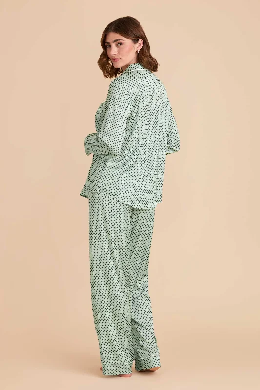 Jonny Print Pajama Set - Pistachio Diamond