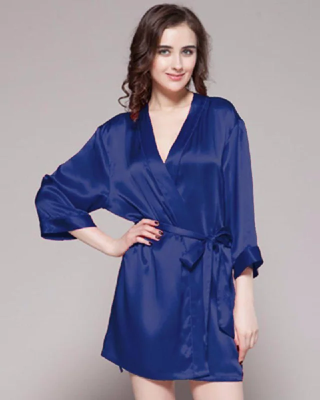 Navy Blue - 100% Polyester Satin Gown - GWN 11 NV