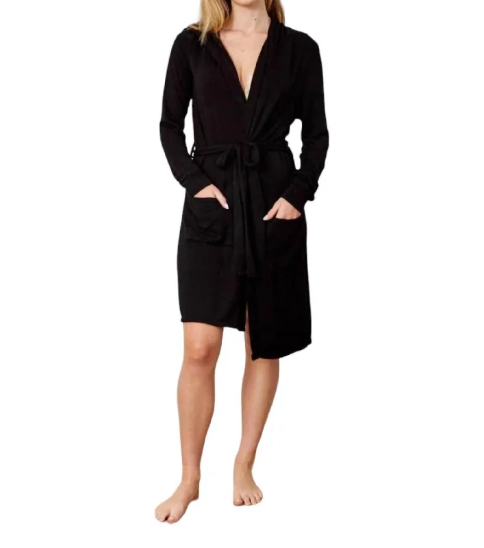 Night Night Babe Robe In Black