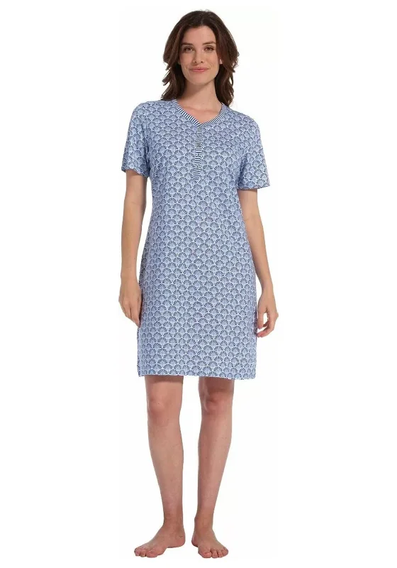 Pastunette Retro Floral Print Nightdress, Blue