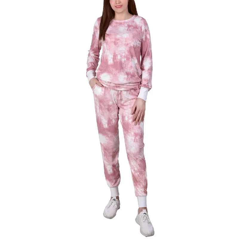 NY Collection Womens Petites Tie-Dye 2PC Pant Set