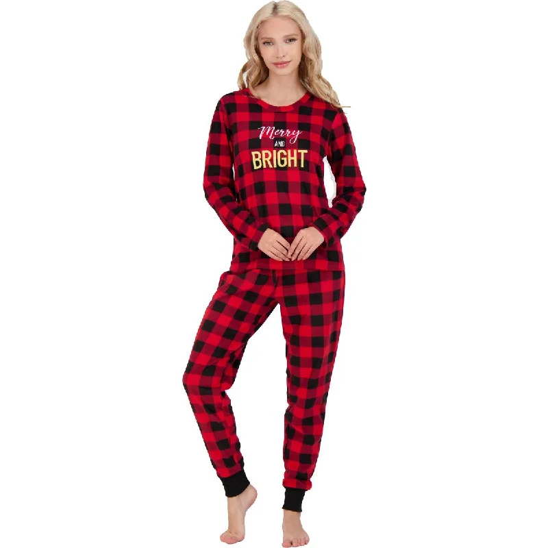 PJ Couture Snuggle Buddies Women's 2 Piece Printed Pullover & Jogger Pajama Set