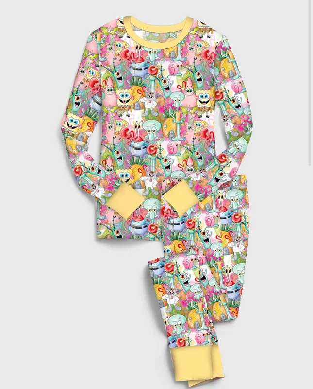 [Pre Order] Fluffy Friends Spongey - Bamboo Long Sleeve Lounge Set EST SHIP LATE AUGUST