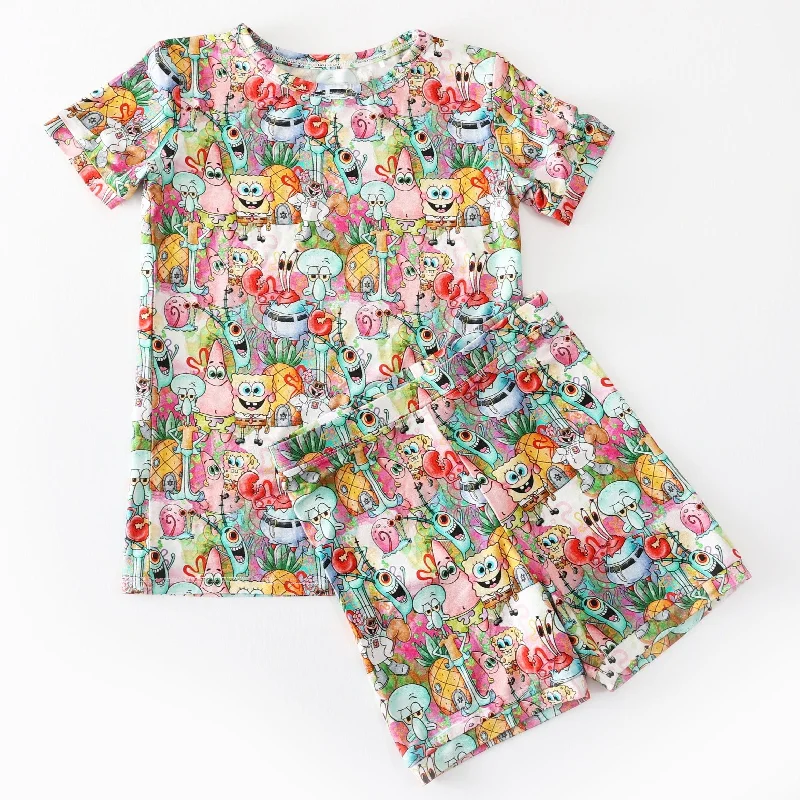 [Pre Order] Fluffy Friends Spongey - Bamboo Short Sleeve Short Lounge Set EST SHIP LATE AUGUST