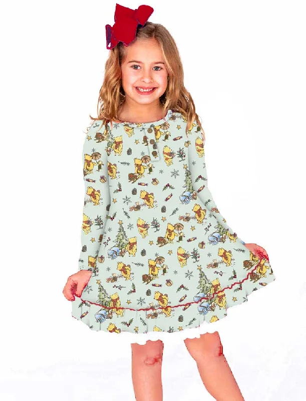 [Pre Order] Merry & Bright 100 Aker Holiday - Girls Long Sleeve Bamboo Slumber Set (EST SHIP LATE OCT)