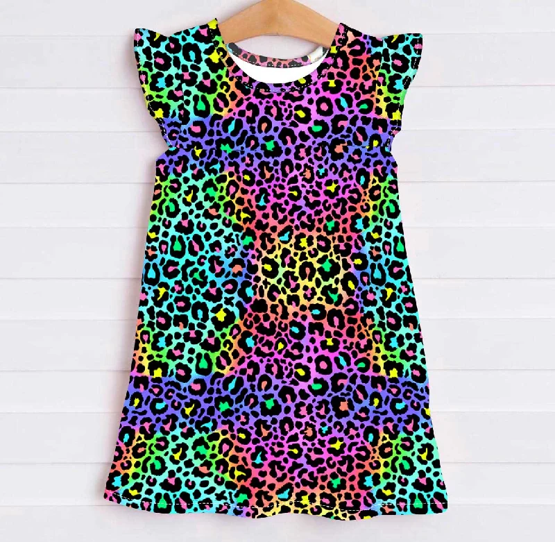 Most Wanted Lizzy Leopard - Girls Bamboo Slumber Dress