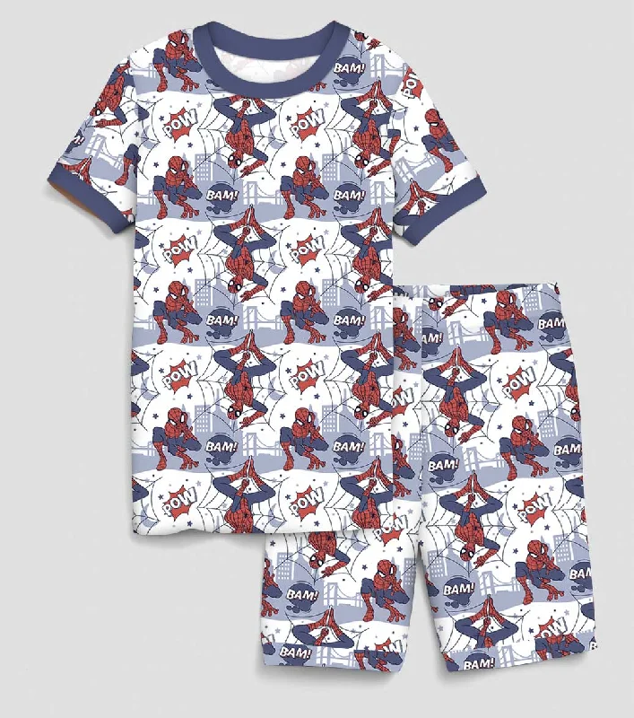 Summer Love Bam! Pow! Spidey - Bamboo Short Sleeve Short Lounge Set