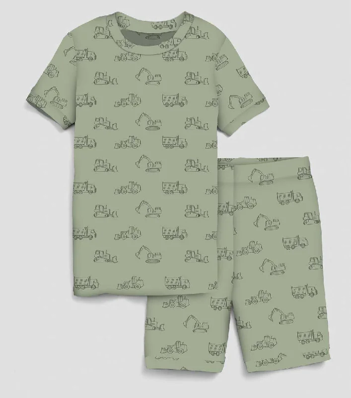 Sweet Summer Construction Zone - Bamboo Short Sleeve Short Lounge Set