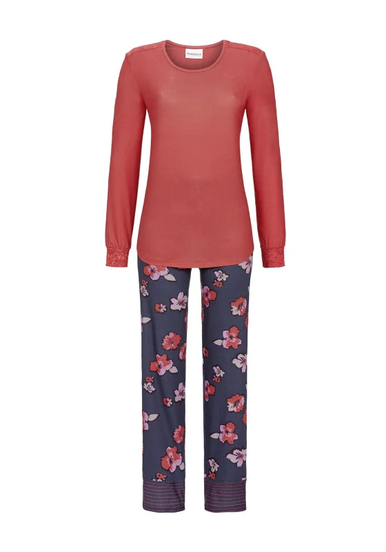 Ringella Floral Print Pyjama Set, Navy Multi