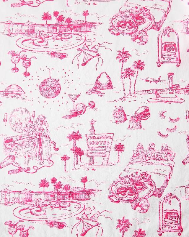 PF x Sean Taylor Girls' Trip Toile - Long PJ Set - Pink Cloud