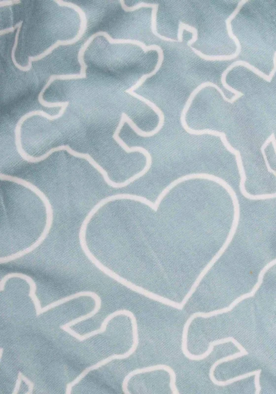 Seventy1 Bear Heart Soft Fleece Pyjamas, Blue