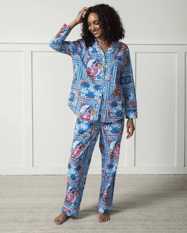 Tidal Tapestry - Long PJ Set - Saltwater Blue