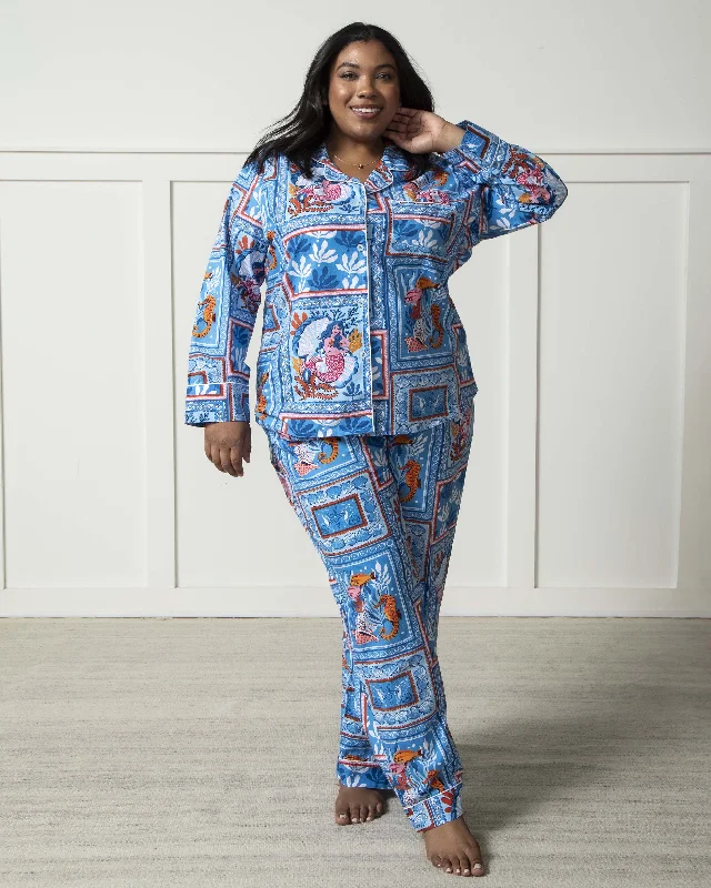 Tidal Tapestry - Long PJ Set - Saltwater Blue