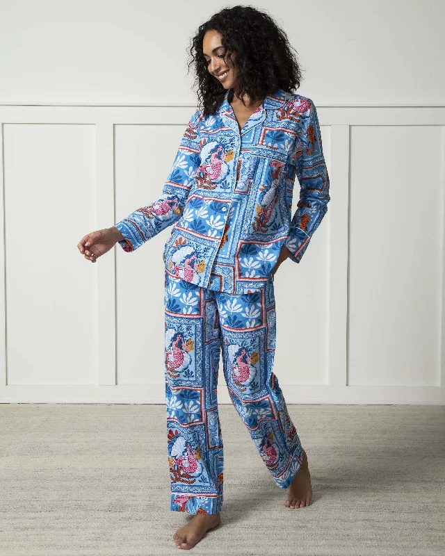 Tidal Tapestry - Long PJ Set - Saltwater Blue