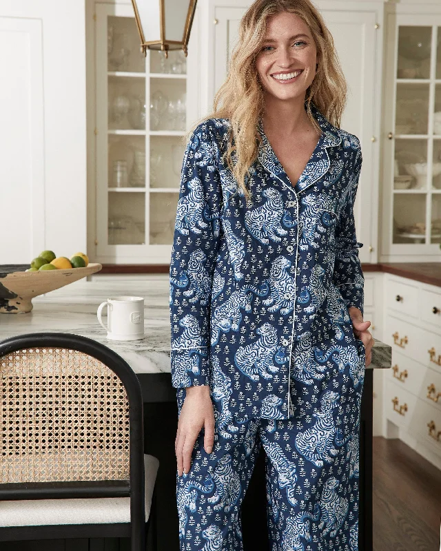 Tiger Queen - Long PJ Set - Navy