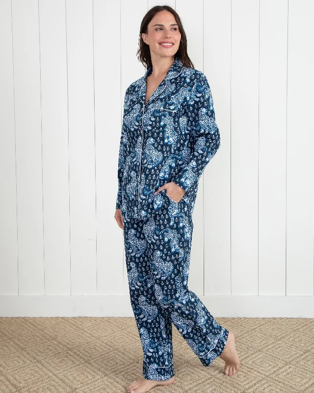 Tiger Queen - Long PJ Set - Navy