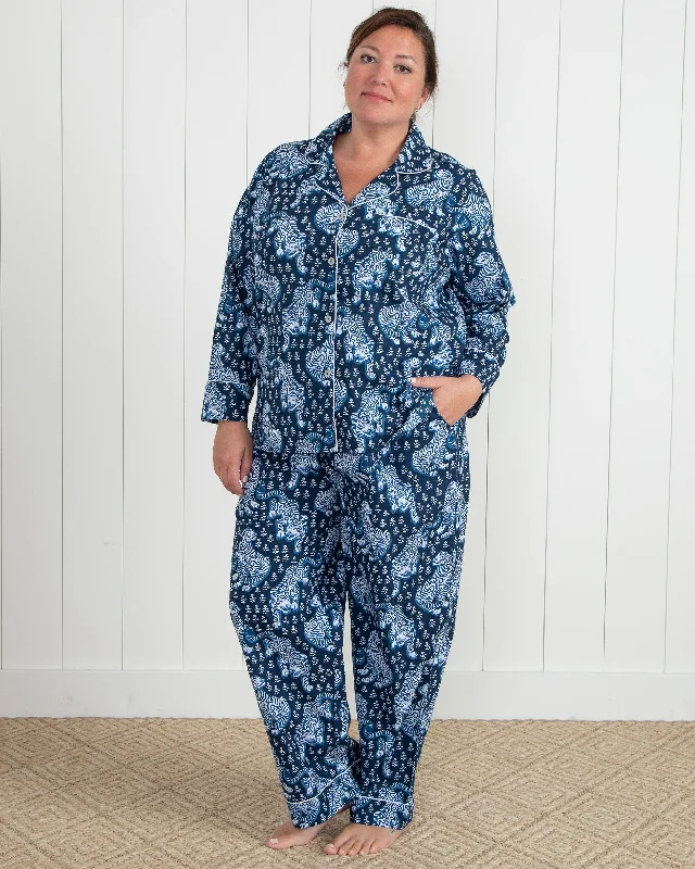 Tiger Queen - Long PJ Set - Navy