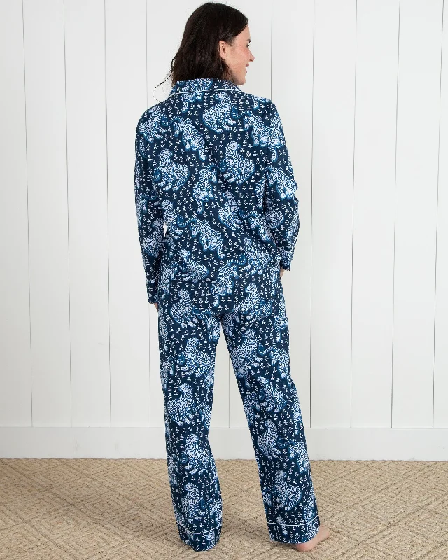 Tiger Queen - Long PJ Set - Navy