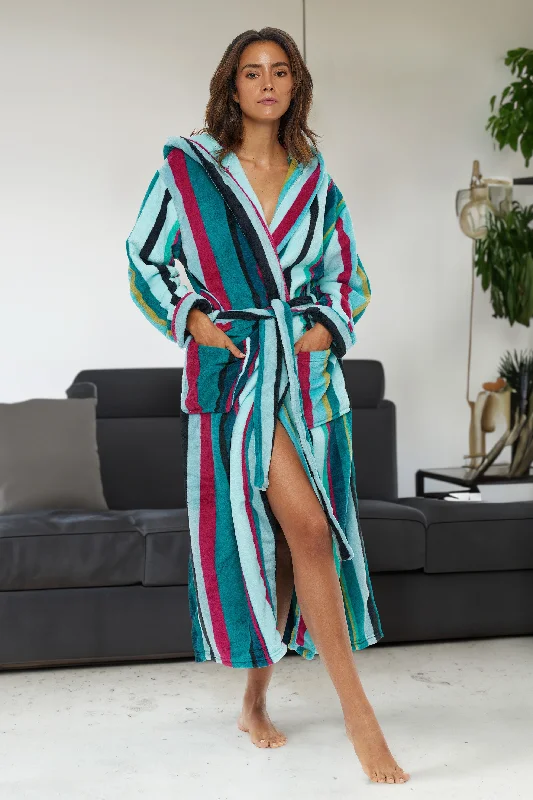 Women's Plush Fleece Hooded Bathrobe, Full Length Long Warm Lounge Robe with Hood