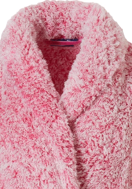 Rebelle Fluffy Shawl Collar Dressing Gown, Pink