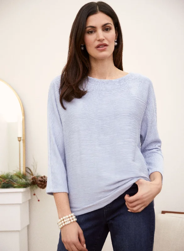 3/4 Sleeve Ottoman Stitch Top