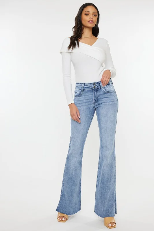 Ivy Double Button Flare Jeans