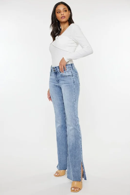 Ivy Double Button Flare Jeans