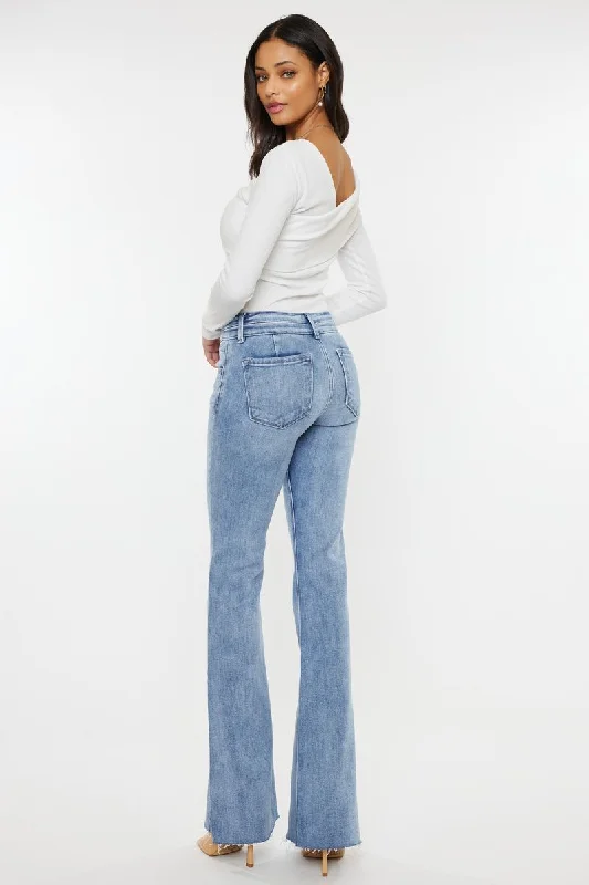 Ivy Double Button Flare Jeans