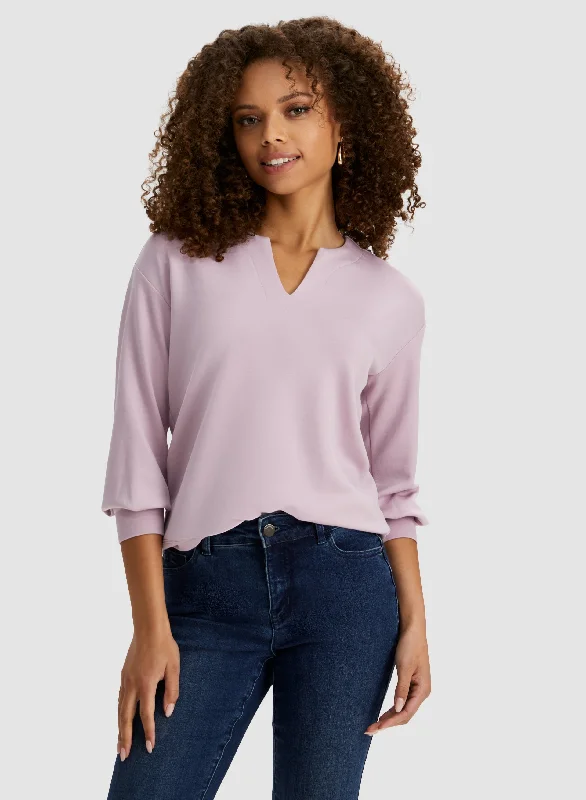 Split Neck Sweatshirt