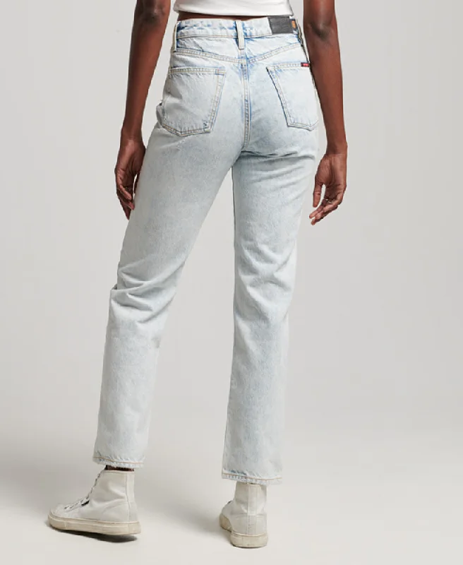 Vintage High Rise Straight Jeans | Icy Blue