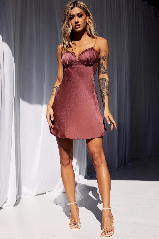 Big Mood Mini Dress - Antique Rose Fashionable Boho-Chic Mini Dress