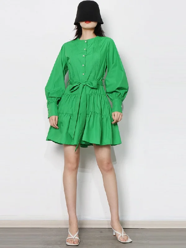Casual Loose Minimalist Mini Dresses Trendy Wraparound Mini Dress