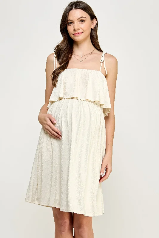 Double Layer Ruffle Adjustable Strap Maternity Mini Dress Trendy Crossover Mini Dress Double Layer Ruffle Adjustable Strap Maternity Mini Dress Trendy Crossover Mini Dress