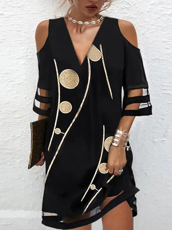 Sexy Bodycon Off Shoulder V-Neck Mini Dress Trendy Off-Shoulder Dress Mini