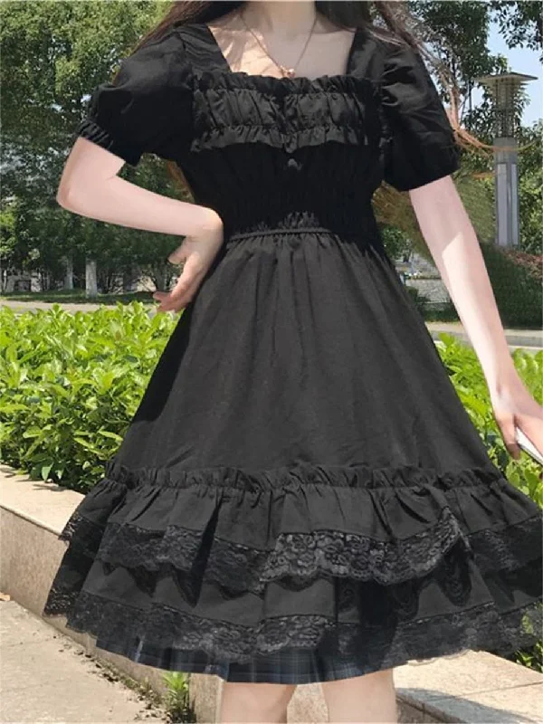 Gothic Lolita Alt Mini Dress Black Kawaii Princess Vestidos E Girl Ropa Fairycore Cute Lace Ruffles Sundress Party Dresses Fashionable Polka Dot Mini Dress Gothic Lolita Alt Mini Dress Black Kawaii Princess Vestidos E Girl Ropa Fairycore Cute Lace Ruffles Sundress Party Dresses Fashionable Polka Dot Mini Dress