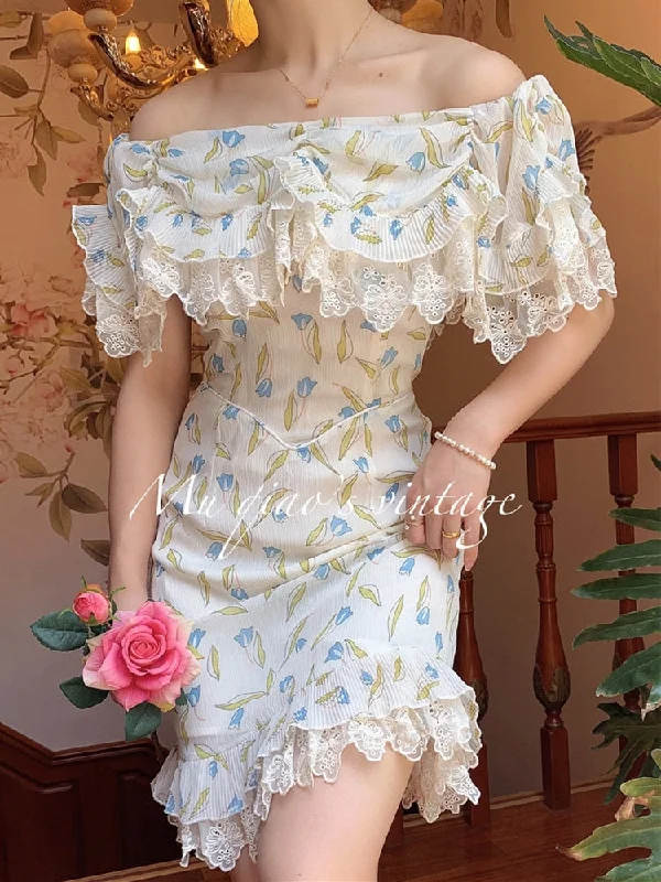 Lizakosht Dress For Women Vintage Elegant Slim Sexy Lace Slash Neck Floral Print Mini Dress Korean Fashion Summer Chiffon Bodycon Dress Trendy Button-Detail Mini Dress Lizakosht Dress For Women Vintage Elegant Slim Sexy Lace Slash Neck Floral Print Mini Dress Korean Fashion Summer Chiffon Bodycon Dress Trendy Button-Detail Mini Dress