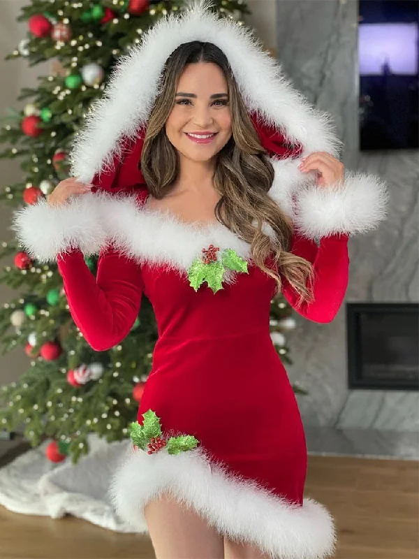 Lizakosht New Year Festive Party Cute&Elegant Ladies Cosplay Hooded Slim Mini Dresses Fluffy Plush Patchwork Prom Irregular Hem Dress Stylish Summer Mini Dress Lizakosht New Year Festive Party Cute&Elegant Ladies Cosplay Hooded Slim Mini Dresses Fluffy Plush Patchwork Prom Irregular Hem Dress Stylish Summer Mini Dress