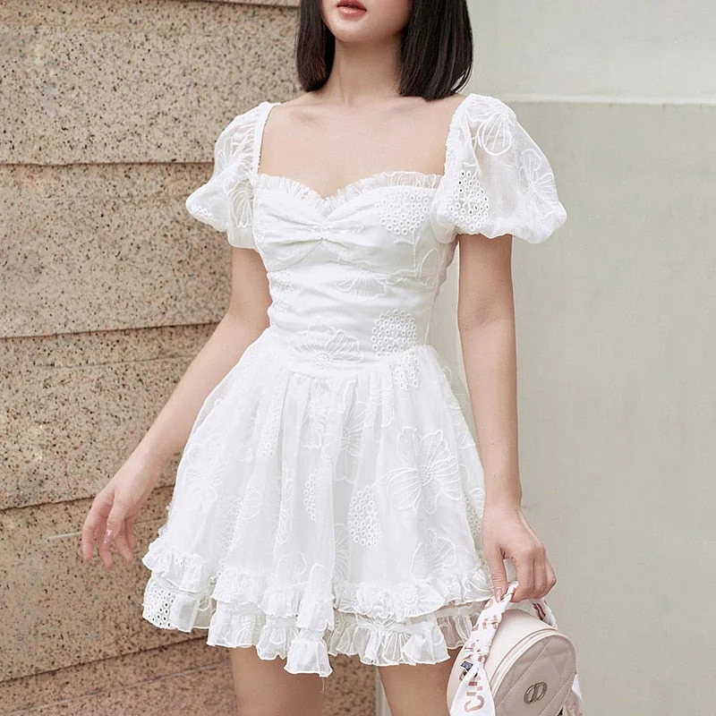Lizakosht Women Sexy Kawaii Mini Dress Summer Fashion Lady Sweetheart White Puff Sleeve Big Swing Party Beach Dresses Casual Robe Femme Classic Solid Mini Dress Lizakosht Women Sexy Kawaii Mini Dress Summer Fashion Lady Sweetheart White Puff Sleeve Big Swing Party Beach Dresses Casual Robe Femme Classic Solid Mini Dress