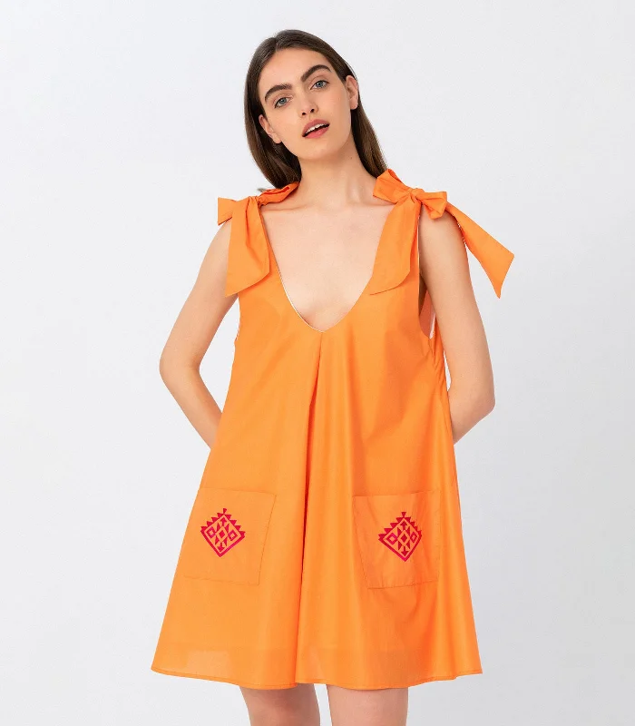 Low Back Mini Dress Classic Solid Mini Dress