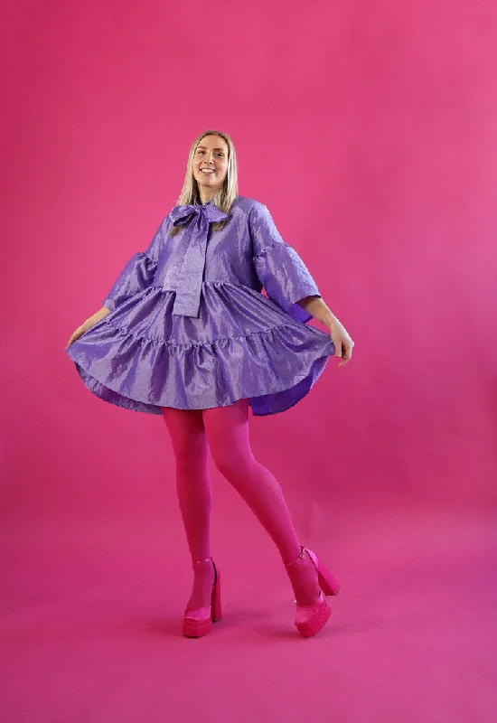 Lush Mini Dress Lavender Fashionable Mini Dress with Slits